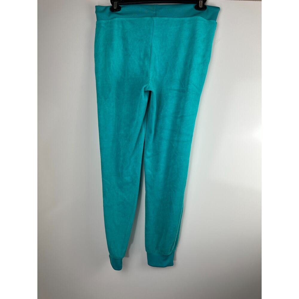 Juicy Couture Y2K Terry Velour Track Jacket Pants Teal Rhinestone J Jogger Set L - Picture 12 of 16